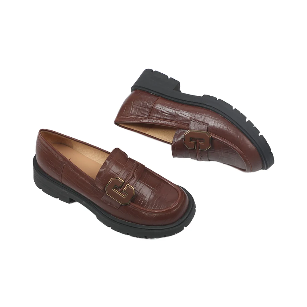 H74d1f30e564a4f7bbff8a1827cbeefd6a-1.webp Women's Retro Leather Shoes for Spring Single Temperament Soft Soles Slip-On ... - Image 1